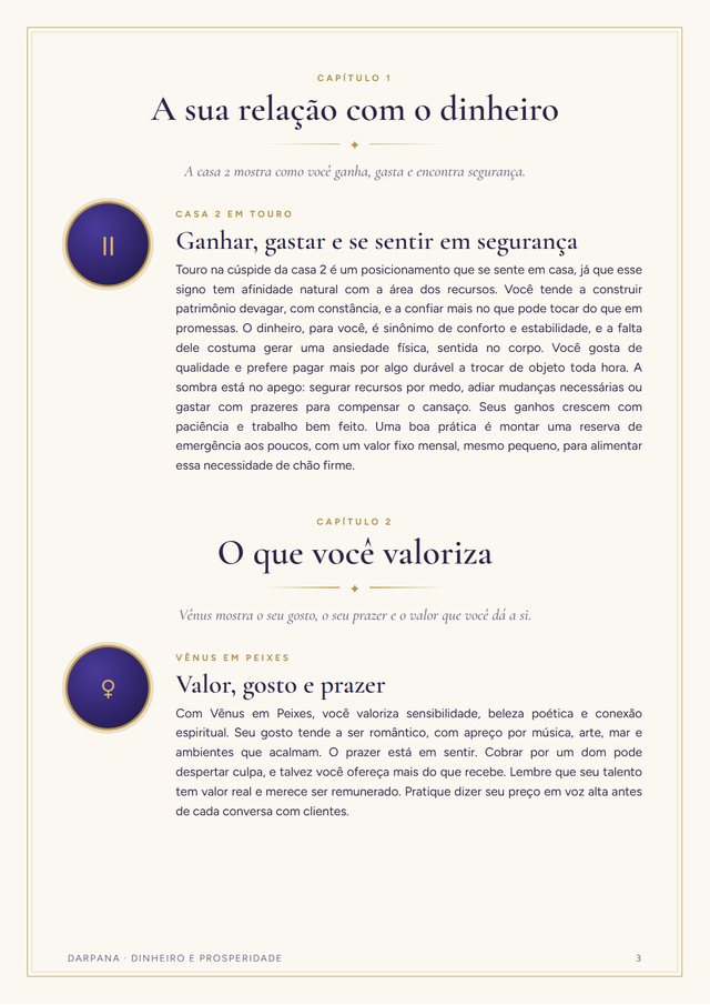 A sua relação com o dinheiro: página de amostra do Dinheiro e Prosperidade